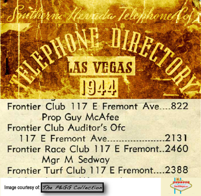 Frontier Club 1944 phone listing 