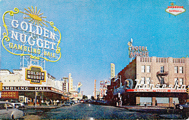 Horseshoe Club with Golden Nugget early 1950's postcard