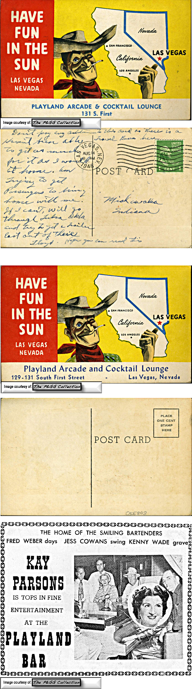 Playland Arcade and Cocktail Lounge Postcard