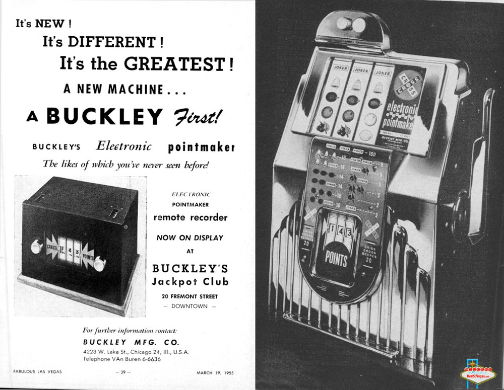 Buckley's Jackpot Club adv 1953  Las Vegas, NV