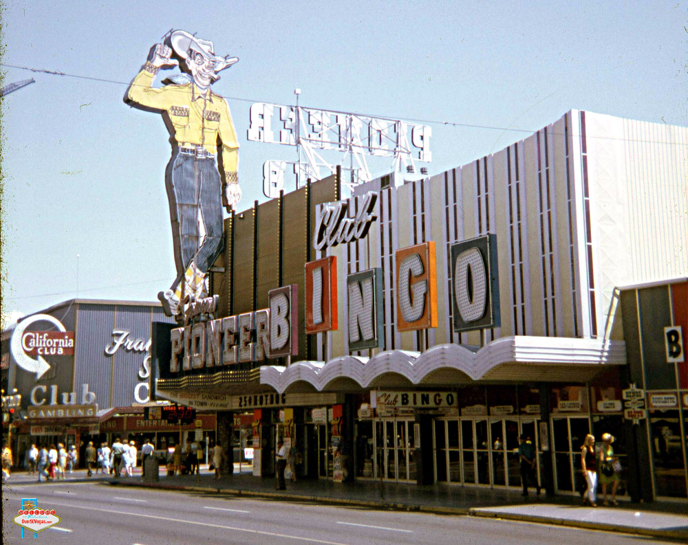 Club Bingo and Pioneer Club, California Club is on the corner of Fremont and 1st Street circa 1960’s