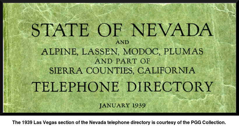 1939 Las Vegas Telephone Listings 