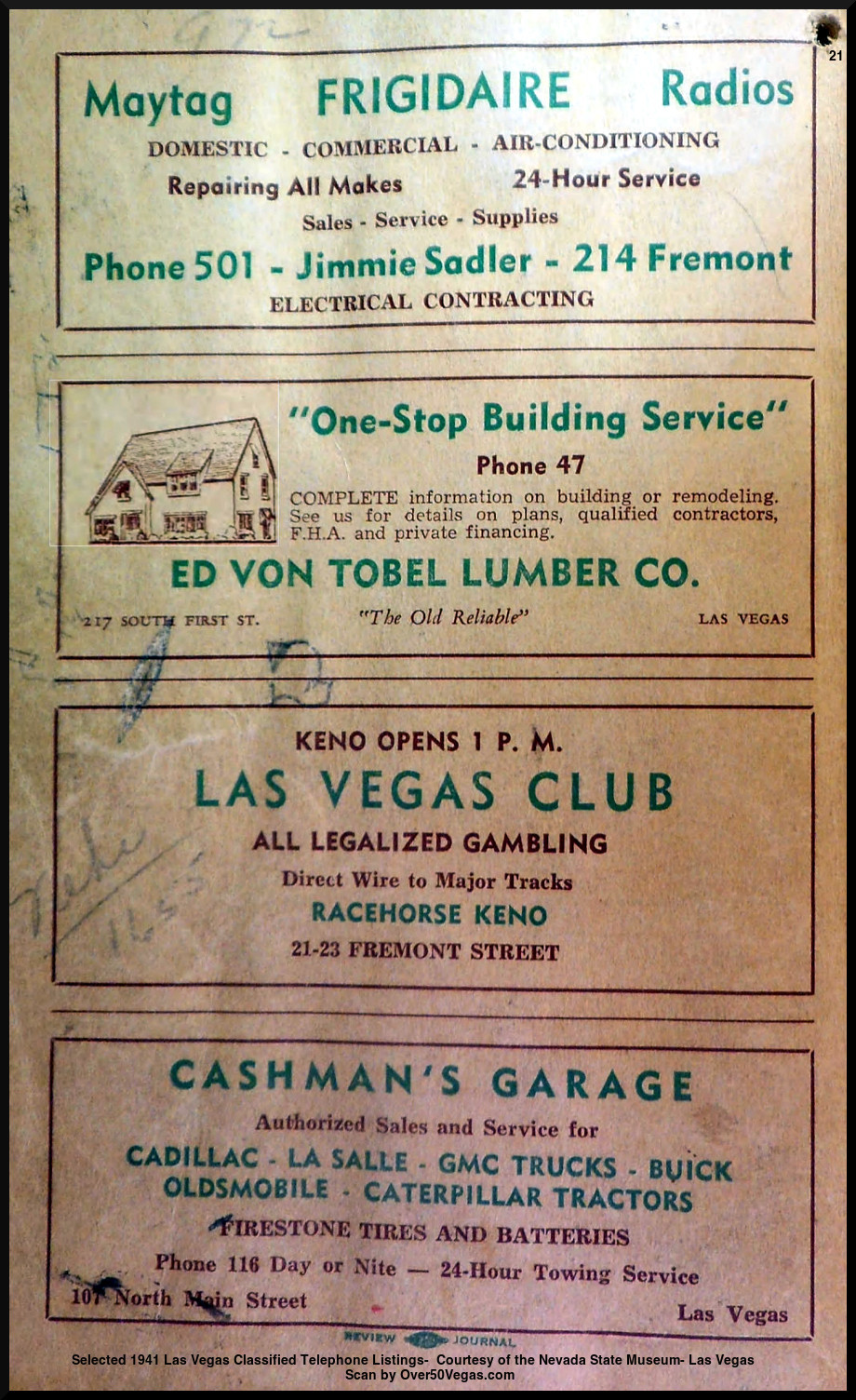 1941 Las Vegas Classifieds Over50Vegas.com