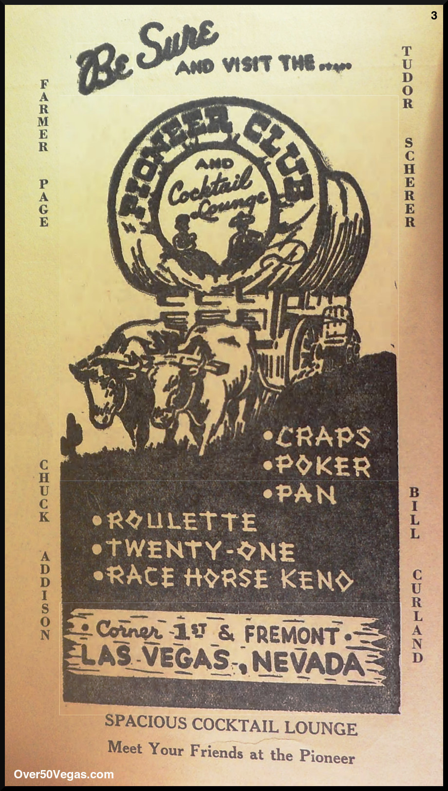 1930's Las Vegas Club & Tavern Gaming J K Houssels Prop Las Vegas  NV Matchcover