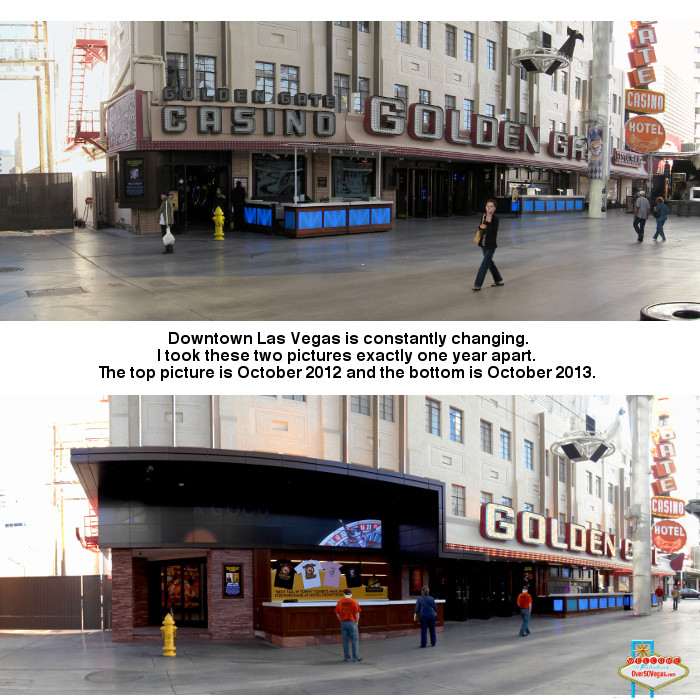 Golden Gate Casino Las Vegas changes from 2012 to 2013