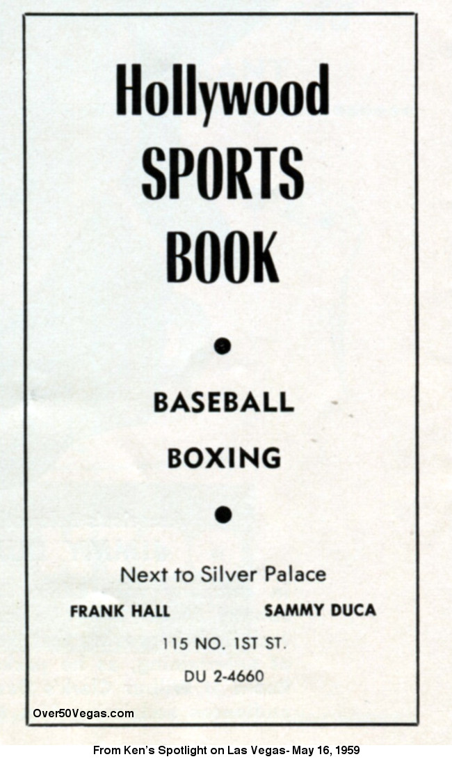 Hollywood Race and Sports Book ad from 1959