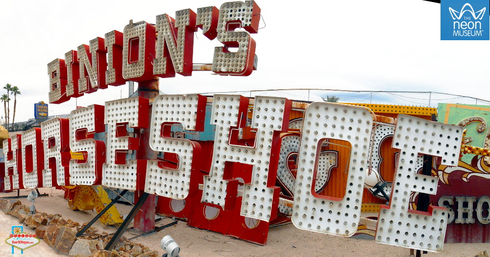 The bright neon sign of Binion's Horseshoe now rests at the Neon Museum. 