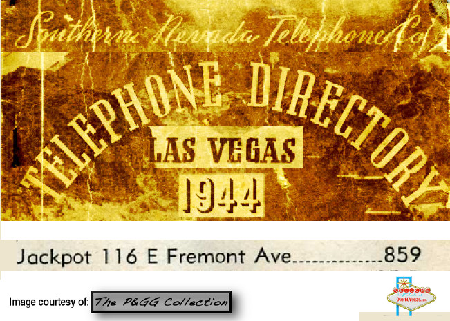 Jackpot Club Las Vegas 1944 phone listing