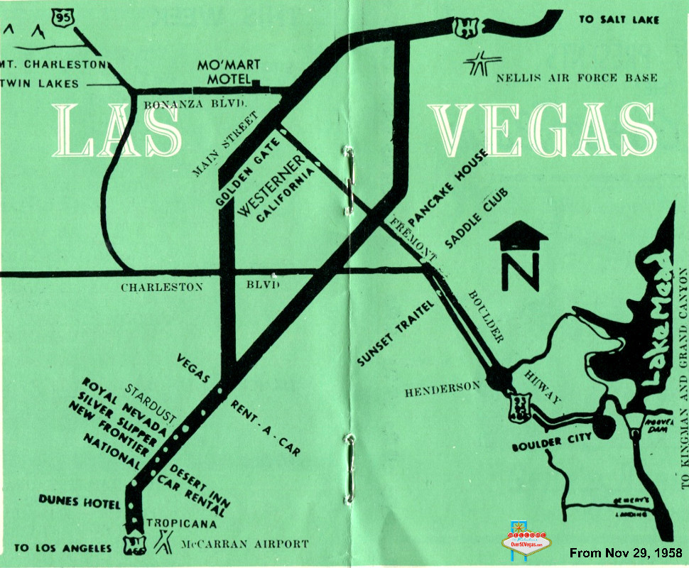 1958 map of Las Vegas area