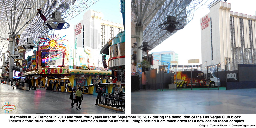 Mermaids location at the corner of North 1st Street in 2013 and 2017