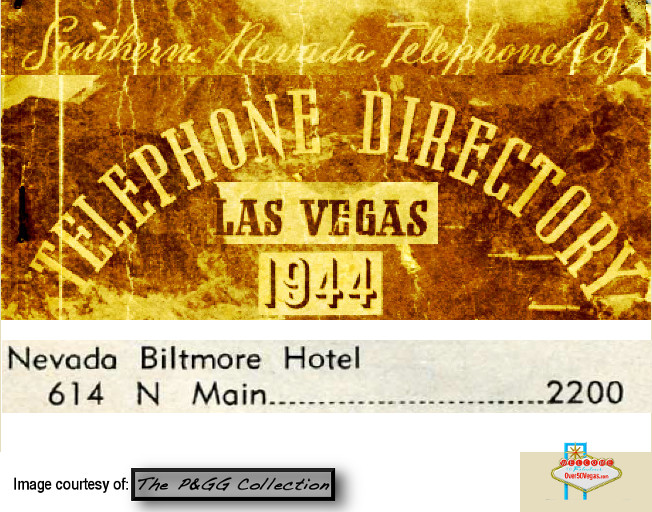 Nevada Biltmore telephone lisitng 1944