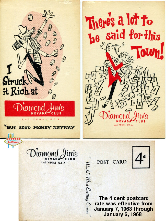 Diamond Jim's Nevada Club postcard