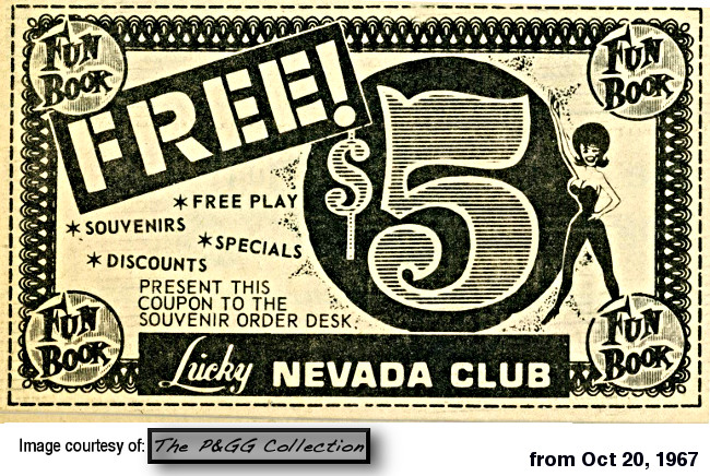 Lucky nevada Club Funbook from 1967