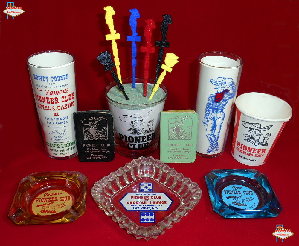 An assortment of memorabilia from the Pioneer Club in Downtown Las Vegas.