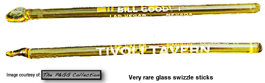 Tivoli Tavern Las Vegas-rare glass swizzle sticks