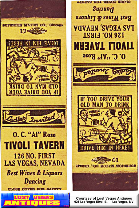 A cool matchbook courtesy of Lost Vegas Antiques