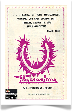 Binion's Horseshoe Club Grand Opening August 14, 1951